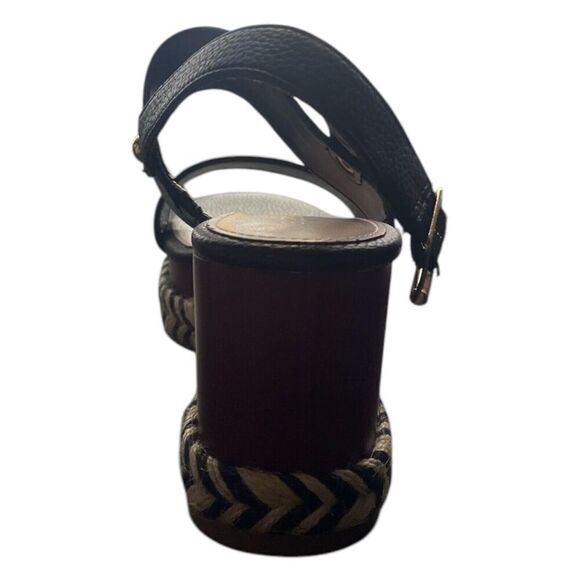 BCBGeneration Allia Black Wedge Sandals Open Toe Ankle Strap Womens Size 8M NWB - Picture 4 of 7